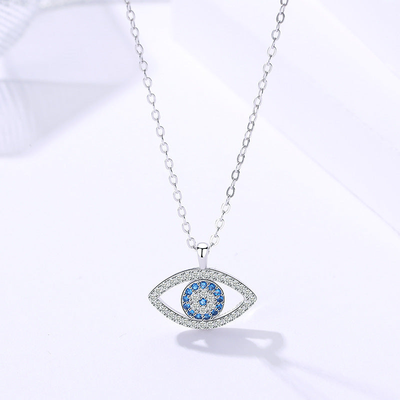 Sterling Silver Necklace with Lucky Eye Pendant