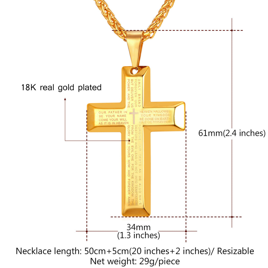 Father Engraved Cross Necklace