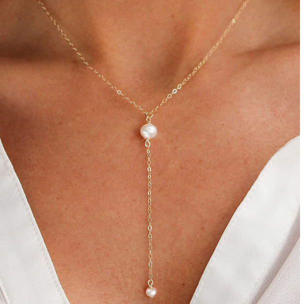 925 Y shaped Pearl Necklace