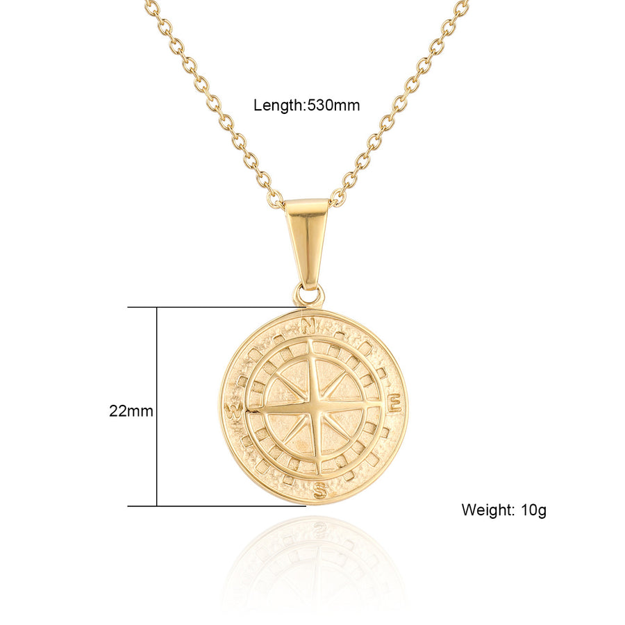 Hip Hop Compass Pendant Necklace