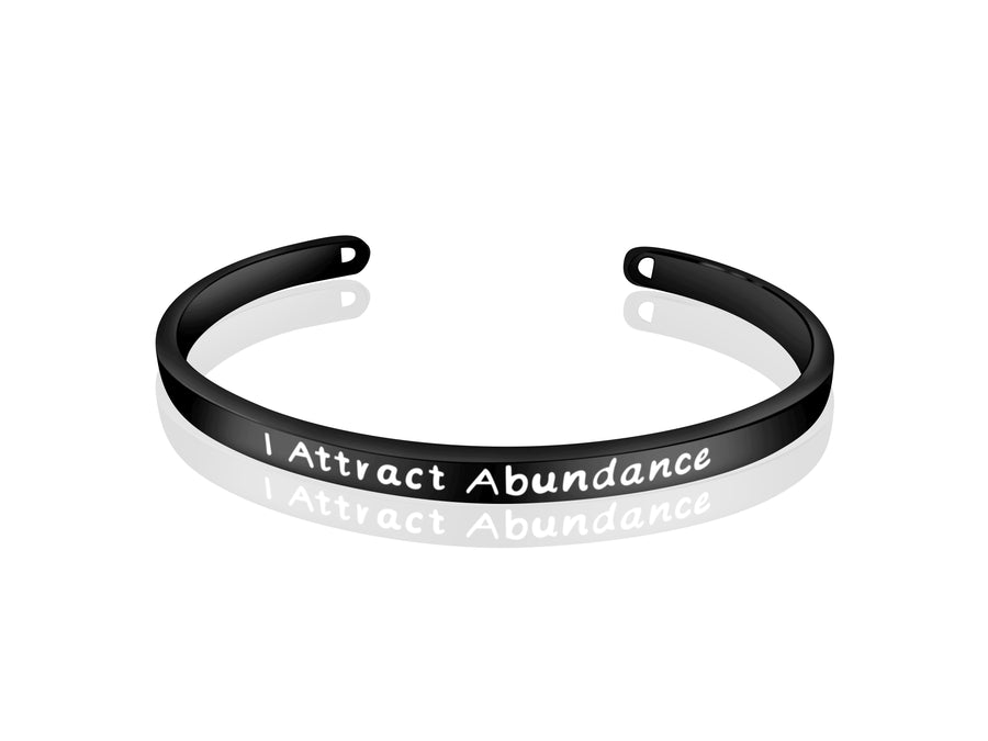 I Attract Abundance - Beautiful Rose Gold Affirmation Mantra Bangles