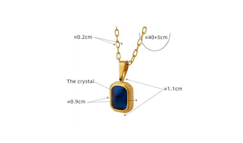 Blue Crystal Pendant Necklace